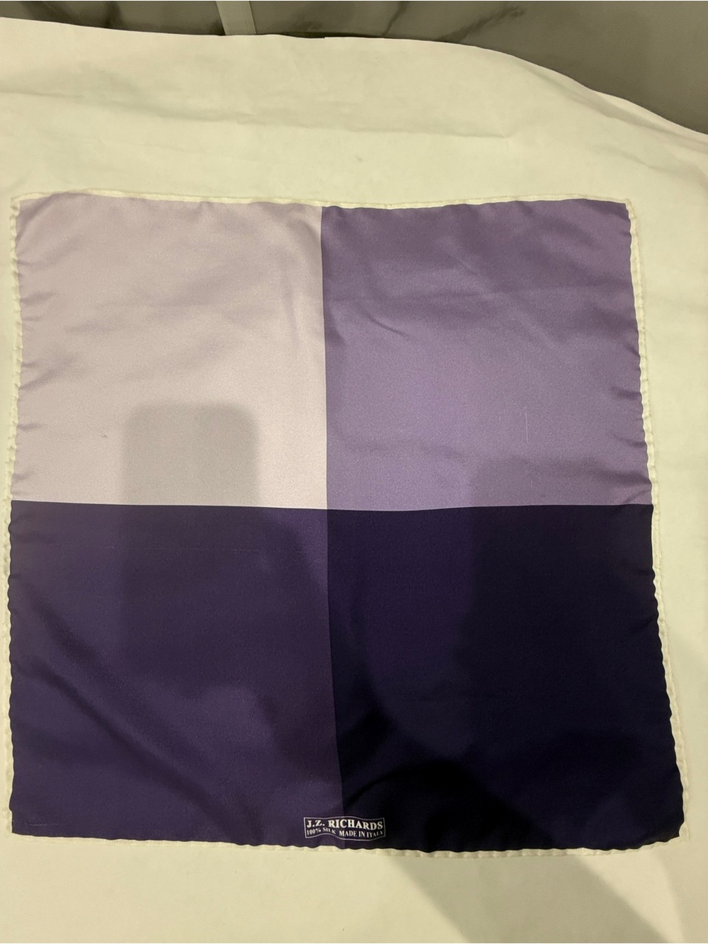 J.Z. Richards Purple Colorblock Silk Scarf Square 17” X 17”
